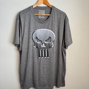 Marvel Punisher Men's Big Skull Graphic Short Sleeve T-Shirt XXL Mad Engine Gray